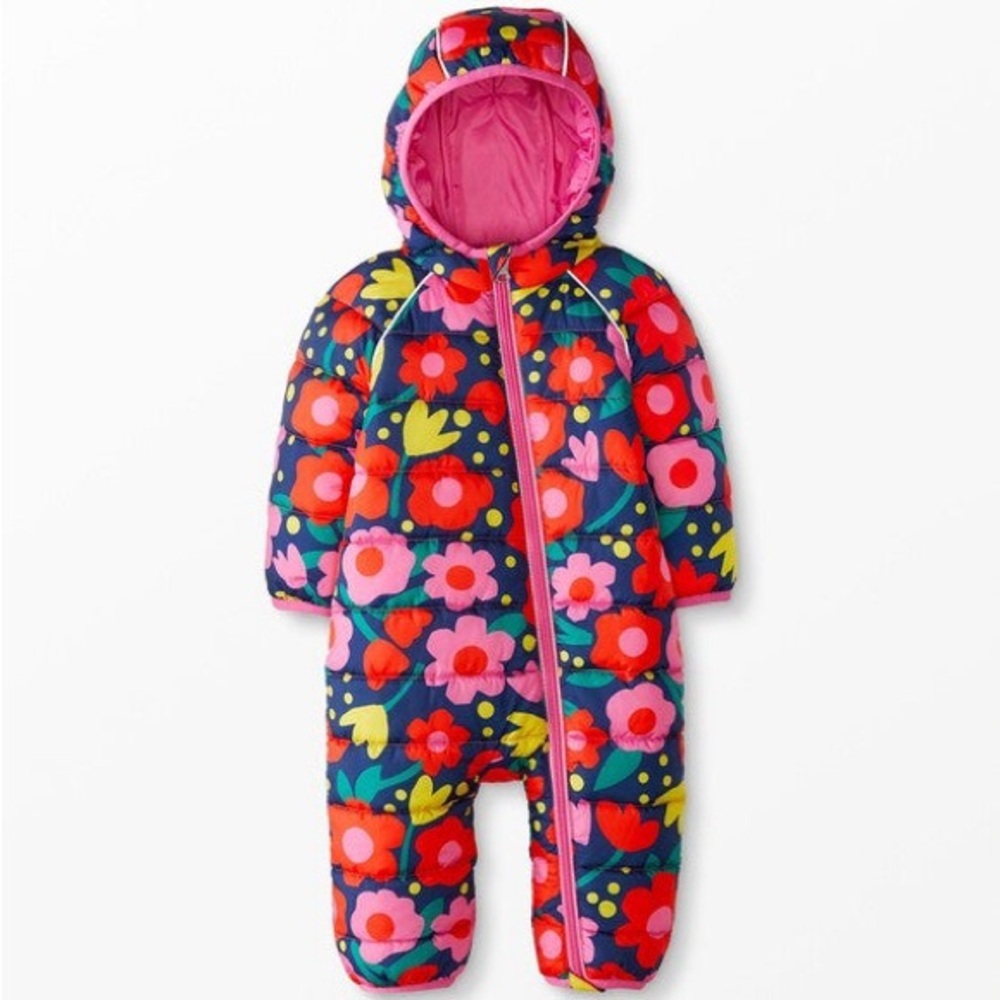 Hanna Andersson Floral Kids One Piece - Blue and Pink